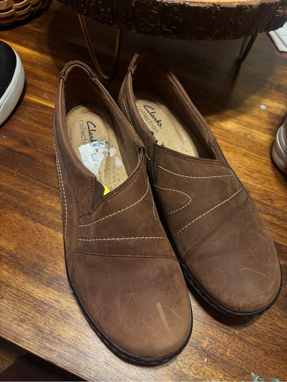 Clarks Collection womens Slip-On Casual Shoes - Brown leather